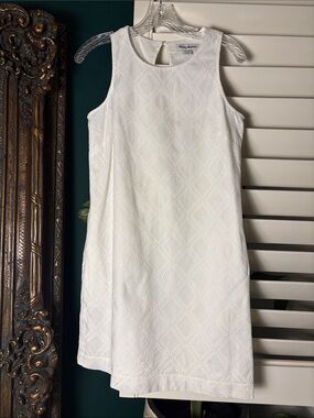 Tommy Bahama White Diamond Eyelet Shift Dress, size XS